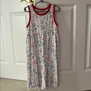 Harper Canyon Sleeveless White Dress with Patriotic Print